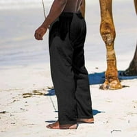 Muška plaža Labavi ravni hlače Sport Teretana Yoga Neobrazovane pantalone Crne 2xL