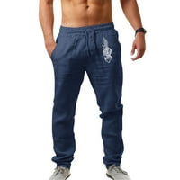 Navy teretni pantalone Muške modne ležerne kaznene posteljine džepove čipkasti hlače Velike veličine