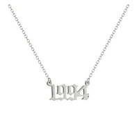 Modna ogrlica od 1990.-broj za žene srebrne ogrlice od nehrđajućeg čelika Ogrlice za nakit za tinejdžere