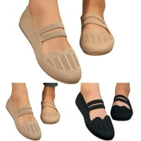 DMQupv klina široke ženske cipele Novi uzorak jednostavno čvrste boje klizanje na ravnim dnom cipelama