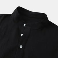 Tklpehg muške majice ljetne vrhove kratkih rukava s kratkim rukavima na vrhu Casual rever gumb T majice u boji od polovine labave majice crni xl