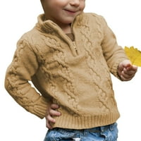 Sherrylily Toddler Boys kabelski pleteni džemper patentni pauze sa dugim rukavima zimske pletene ploče