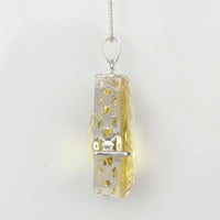 62. CT. Pear Cut žuti citrinski gem kameni privjesak žuti kamen srebrni privjesak sa oklopnim nakitom