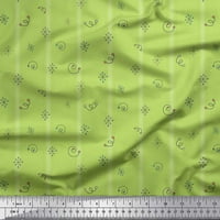 Soimoi zelena pamučna proizvodna tkanina od pamučne voile i kvadratna geometrijska tiskana tkanina sa