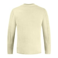 SNGXGN MENS Boja Patchwork prevelizirani džemper pulover Duks ležerni džemperi za muškarce, bež, veličina XL