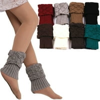 Opolski of Winter Women Custed Crochet Boot manžetne čarape pletene toppire elastične noge