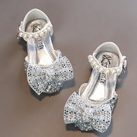 Aaiymet modne proljetne i ljetne djevojke Sandale haljina ples show princeze cipele rhinestone bowknot Jelly sandale za bebe, srebro 11.5