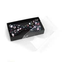 Urban-paunkock Muška pamučna luk sa poklonom Bo - cvjetno vjenčanje - crni mali otisak