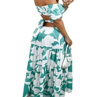 Žene Ljeto Plaža Sundress kratki rukav dugačak haljina cvjetni print Maxi haljine boemska ljuljačka-haljina