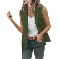 Outfmvch Cardigan za žene Cardigan ženski prsluk Blazers Otvoreno prednje radne kancelarijske jakne Blazers Blazers za žene vojska zelena 2xl