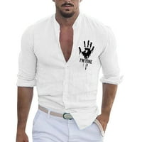 Retro Muškarci Social bluza Muška štampaju plus veličina Labavi majica Pamučna majica dugih rukava