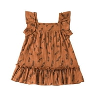 Slatke haljine za tinejdžerske djevojke ruffles od tinele za sunčanje smeđa 12m-18m