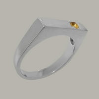 Britanci napravili 18k bijeli zlatni prirodni citrinski muški prsten za mins - veličine opcije - veličine