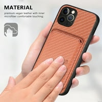 COTHER za iPhone pro max, magnetni kofer novčanika, slilm Shoot otporni na karbonsku vlaknu tekstura