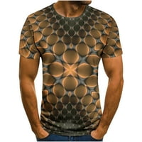 JMntiy Muška majica 3D nerezani sažetak Print kratki rukav Okrugli vrat Modni casual Daily Holiday Majica