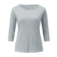 Priključak Ležerne prilike za žene za žene okrugla vrat majica Solida Basic Bluze Top Majice