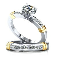 Abigail Set za mladence ženski sterling srebrni angažman vjenčani prsten đumbir jinger lyne kolekcija