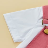 Lisenrain Toddler Djevojke za djecu Odjeća za dijeljenje ljetnih kratkih rukava Suspender Shorts sa džepom odjeće
