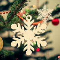 Modni nakit Božićni ukras Snowflake Drveni čip privjesak drveni obrt Privjesak rezbarenje snježne pahuljice