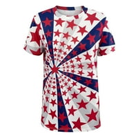 Košulje za vježbanje za žene Plus size američke majice za zastavu Žene 4. srpnja Tee majica USA zvijezde Stripes majica Grafički tees plavi x-l