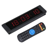 Fafeicy Clock Timer, aluminijska legura 12h 24h LED digitalni zidni sat s daljinskim upravljačem, za ured za spavaću sobu, US Plug 100-240V 21.7x5,5x