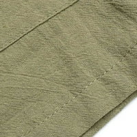 Smanjene pamučne kratke hlače za ženski povremeni elastični struk Bowknot Ljetne kratke hlače Čvrsto labave splacene rublirane kratke hlače sa džepovima zeleni m
