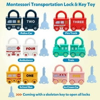 Zaključavanje i igračka ključa, Montessori Edukativne igračke za 2+ godinu, toddlera, igračke za toddleru, igračke za fine motoričke vještine - podudaranje brojanjem, rane obrazovne igračke za dječake Djevojke