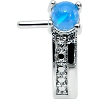 Body Candy Wemens 20g čelik Fau obruč L obliku prstena za nos plava Opalescentna orb Tekstura Glam nosači