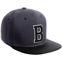 Daxton Classic Snapback Hat Custom A do z Početna varijantna slova, šešir ugljena bijela crna slova