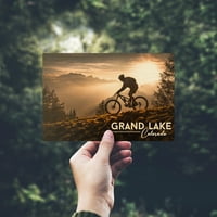 Grand Lake, Kolorado, Biker i zalazak sunca
