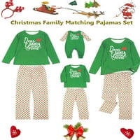 Božićna porodica podudaranje odjeće set santa pulover vrhove pletene hlače tata mama djeca dječje salona
