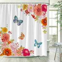 Rustikalne cvjetne tuš za tuširanje Butterfly Hummingbird akvarel cvijeća Postrojenja za ciklus kupaonica