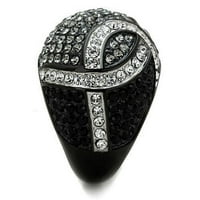 TK - Dvo-tonski Prsten od nehrđajućeg čelika od nehrđajućeg nehrđajućeg čelika sa gornjim kristalom