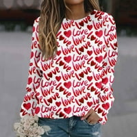 Moderan pulover za žene, žene dugim rukavima dugih rukava Ispiši slatku labavu grafičku grafičku grafičku