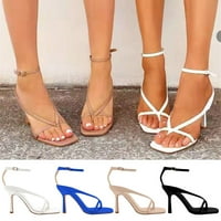 Ženske modne sandale visoke pete - čvrste boje gležnjače napete ležerne ljetne cipele crna veličina