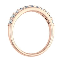 Carat prirodni bijeli dijamantski vjenčani prsten u 14k ružičastog zlata