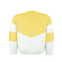 KAPREZE Pleteni džemper za žene Jesen Zimske skakače dugih rukava Top Casual Labavi blok u boji Bluze