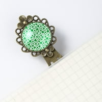 Držač za ispis sa kristalno staklo Bookmark Gift Bo set za školsku kancelarijsku opremu Vintage Metal Green Clover Oznake