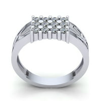 0,75ct okrugli rez Dijamantna muška klasterske zaklonjeni angažmanski prsten čvrstog 10k ruža, bijelo