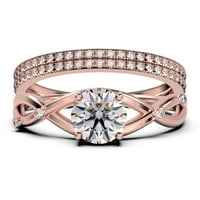 Prekrasni prstenovi Boho & Hipie 2. CARAT okrugli rez dijamantski prsten za angažman, jedinstveni vjenčani