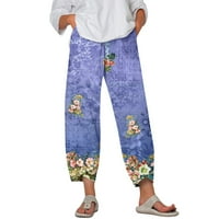 Eashery Capri pantalone za žene Dressy Plus veličine teretni pant opušteni fit joga hlače Ženske haljine