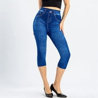 Tajice za žene Capris imitacija Jeans gamaše visokog struka elastične gamaše