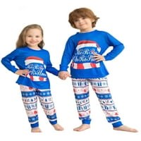 Bomotoo mammy tata dječja labava podudaranje porodične pidžame set posada izrez Xmas pjs noćni odjeća božićne vrhove i hlače za spavanje plavo dijete 8