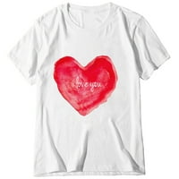 Ocivier Print TEE Love Short rukav T Tops Dnevna bluza Heart Valentine Majica Žene žene Ženske majice