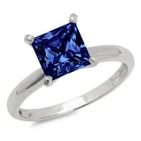 CT briljantna princeza Clear Simulirani dijamant 18k bijeli zlatni pasijans prsten sz 4.75