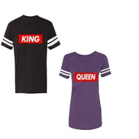 Kraljica kraljica hip hop Unise par koji odgovara pamučnom dresu u stilu majica kontrastne pruge na