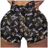 Radi gamaše teretana za ženske kratke hlače Butterfly Print Clubwear domaća vježba hlače ljubičasta xxl