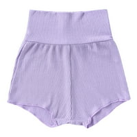 TODDLER Baby Girl Odjeća Slatka ljetna odjeća Ljeto odijelo TODDLER Djeca Dječji dječaci Djevojke Modni slatki kratki rukav High struk kratke hlače Pamuk Ležerne prilike Purple 6-mjeseci