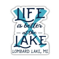 Lombard Lake Maine Suvenir Frižider Magnet veslo dizajn 4-pakovanje