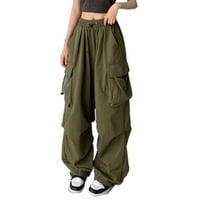 Teretne pantalone za žene plus veličine baggy silewwer dukseci za crtanje retrovetne ležerne hlače sa